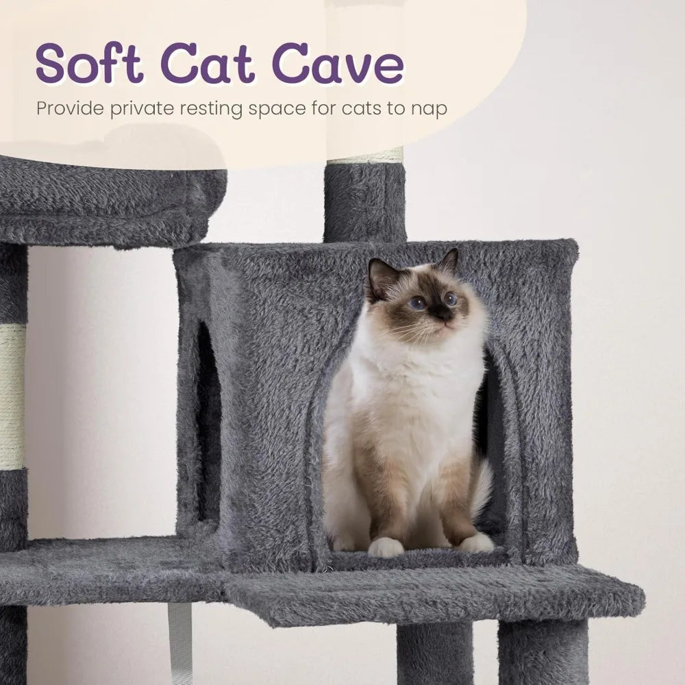 Outvita 57 Inch Plush Cat Tree With Sisal Scratching Post
