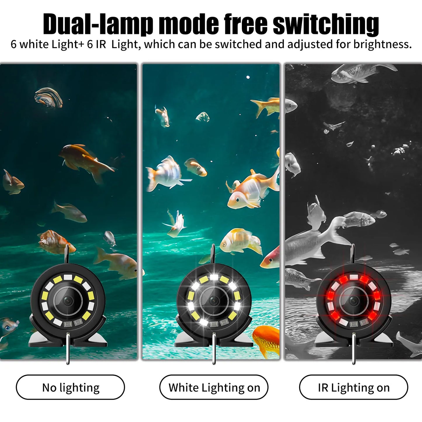 GAMWATER Underwater Fish Finder Camera With LEDs For Ice Fishing