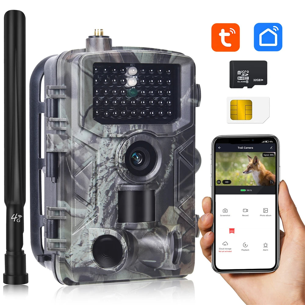 30MP 2K 4G Outdoor Infrared Hunting Camera With App Control