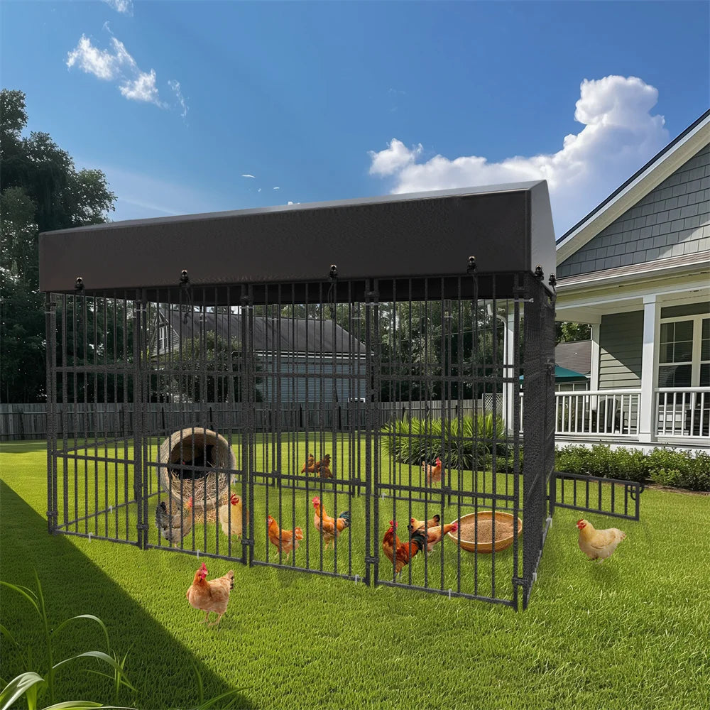 Heavy Duty Large Welded Metal Dog Kennel With Roof Cover