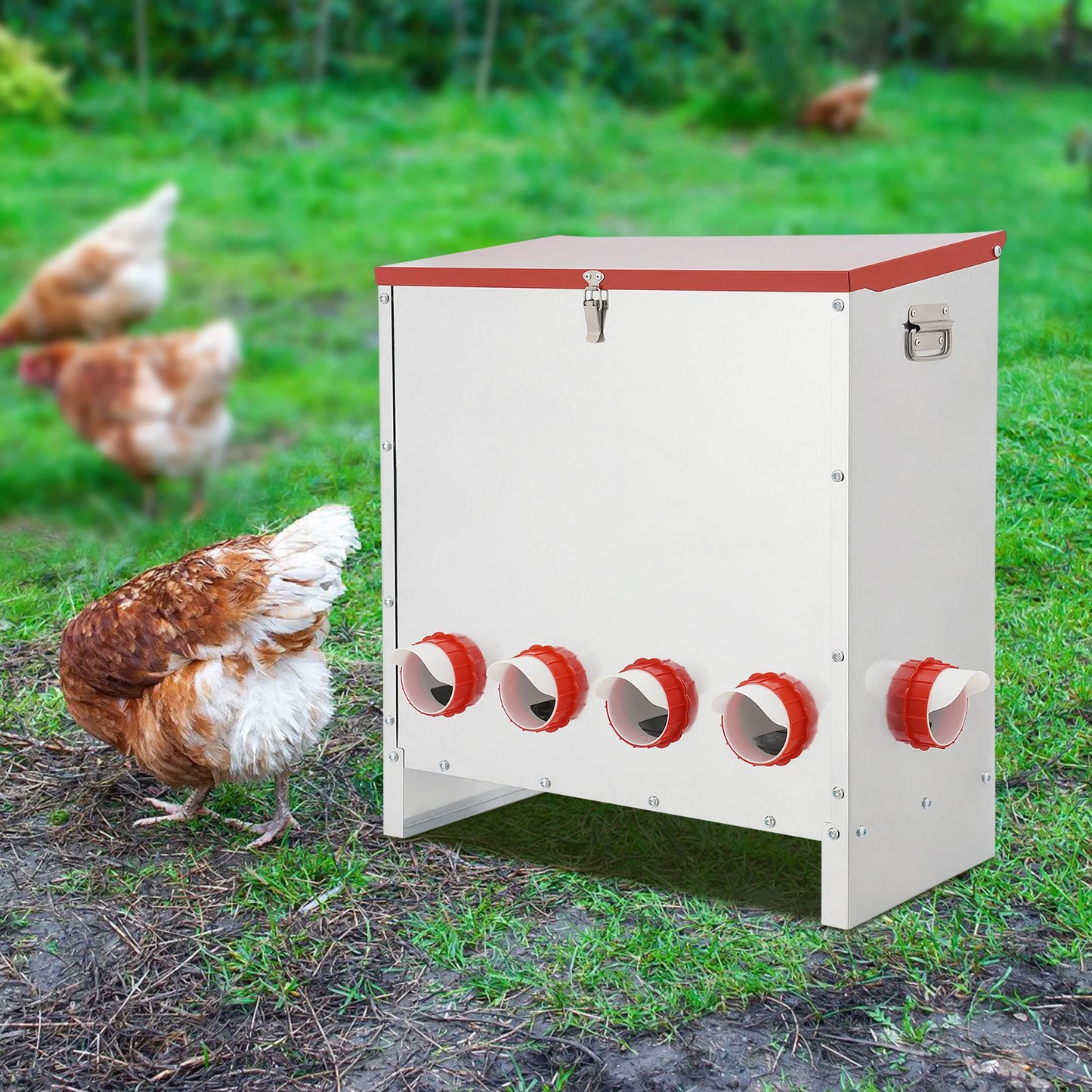 Ten Hole Large Capacity Chicken Feeder 66.14 Lbs Poultry