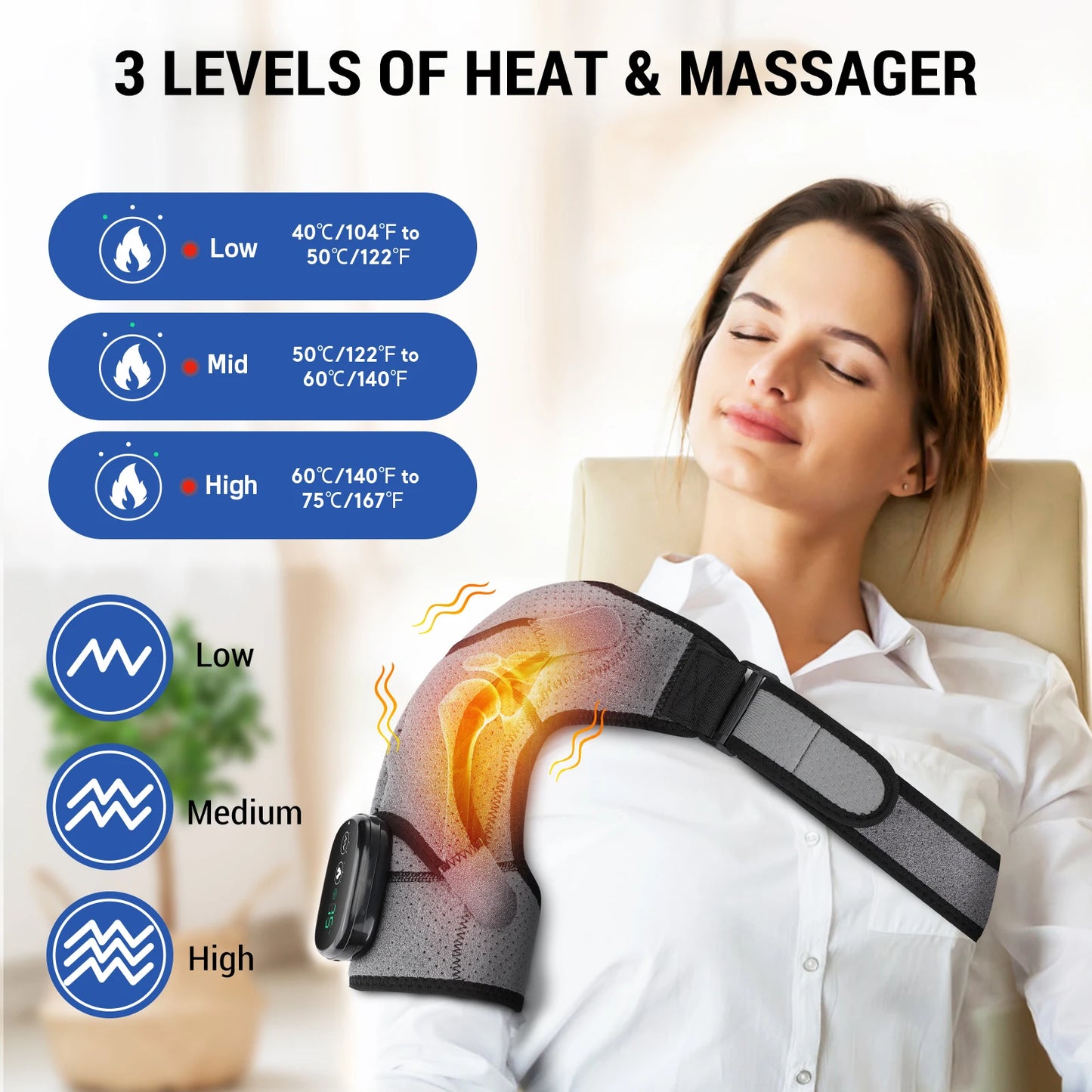 Hailicare Electric Heating Shoulder Massager Belt With Advanced Temperature Control