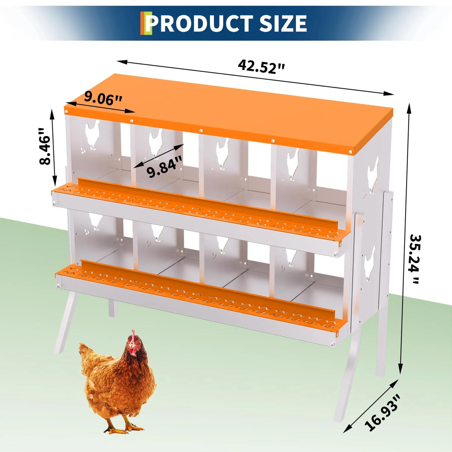 Galvanized Chicken Nest Box For Laying Eggs With Vents