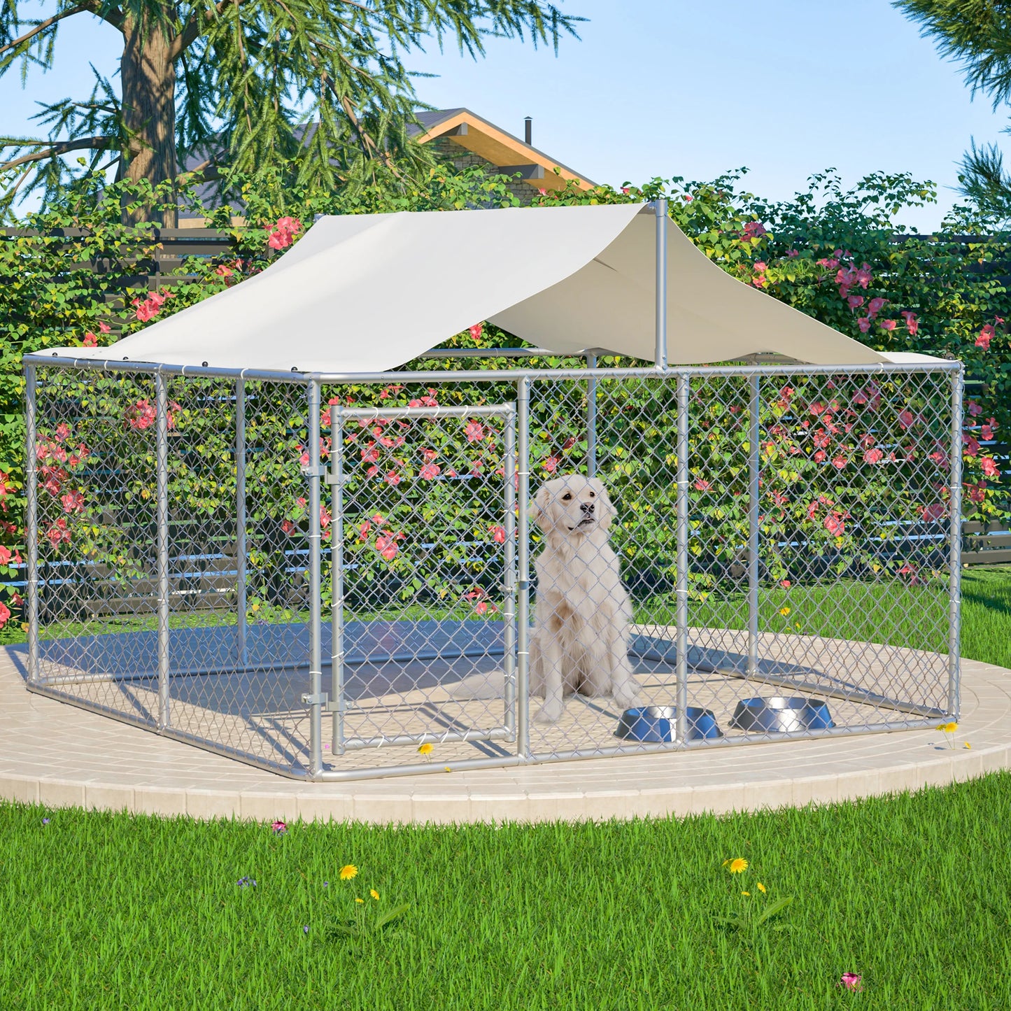 7.5x7.5 Feet Outdoor Dog Kennel Heavy Duty Shade Run