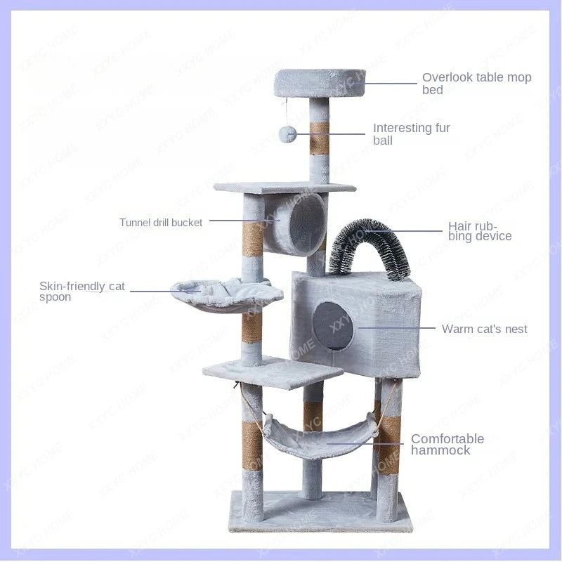 Large Cat Tree Tower With Hammocks And Scratch Pad Deluxe