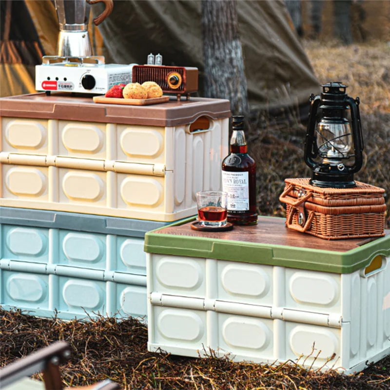 RR-55L Portable Large Capacity Wooden Camping Equipment Storage Box