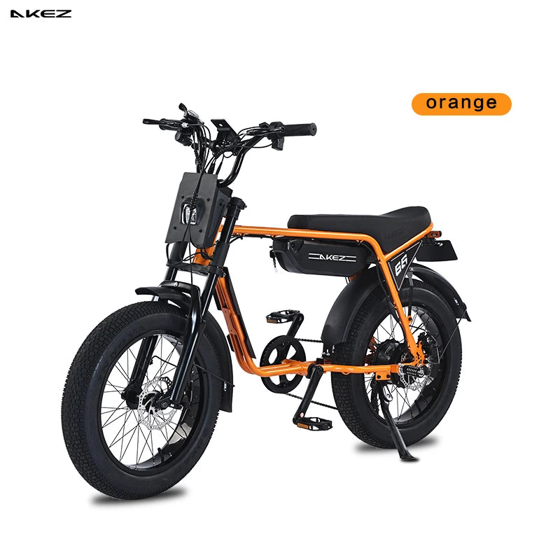 AKEZ 750W Retro Electric Bike With 48V 13Ah Battery Fat Tire For Adults Vintage Style