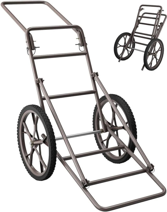 Folding Deer Cart 500LBS Capacity Heavy Duty Hunting Game Hauler with Large Rubber Wheels for Firewood Fishing