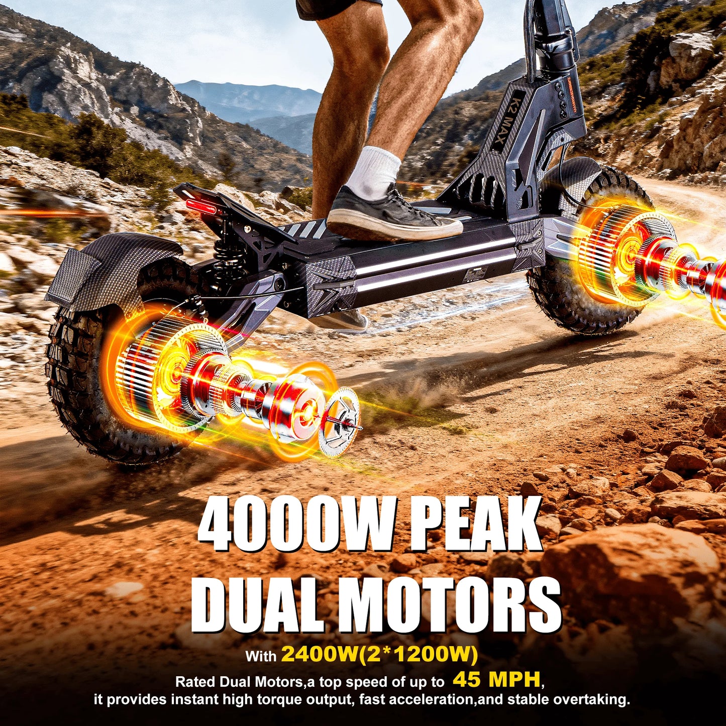 EOEOTWO Dual 4000W Electric Scooter For Adults 45MPH Performance