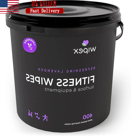 Natural Gym Equipment Wipes Lavender Vinegar Plant-Based Cloth Reusable Fitness Wipes for Yoga Mats and Surfaces 400 Count