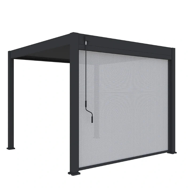 Aluminum Pergola Wind Rain Protection Louver Roof Manual Flip