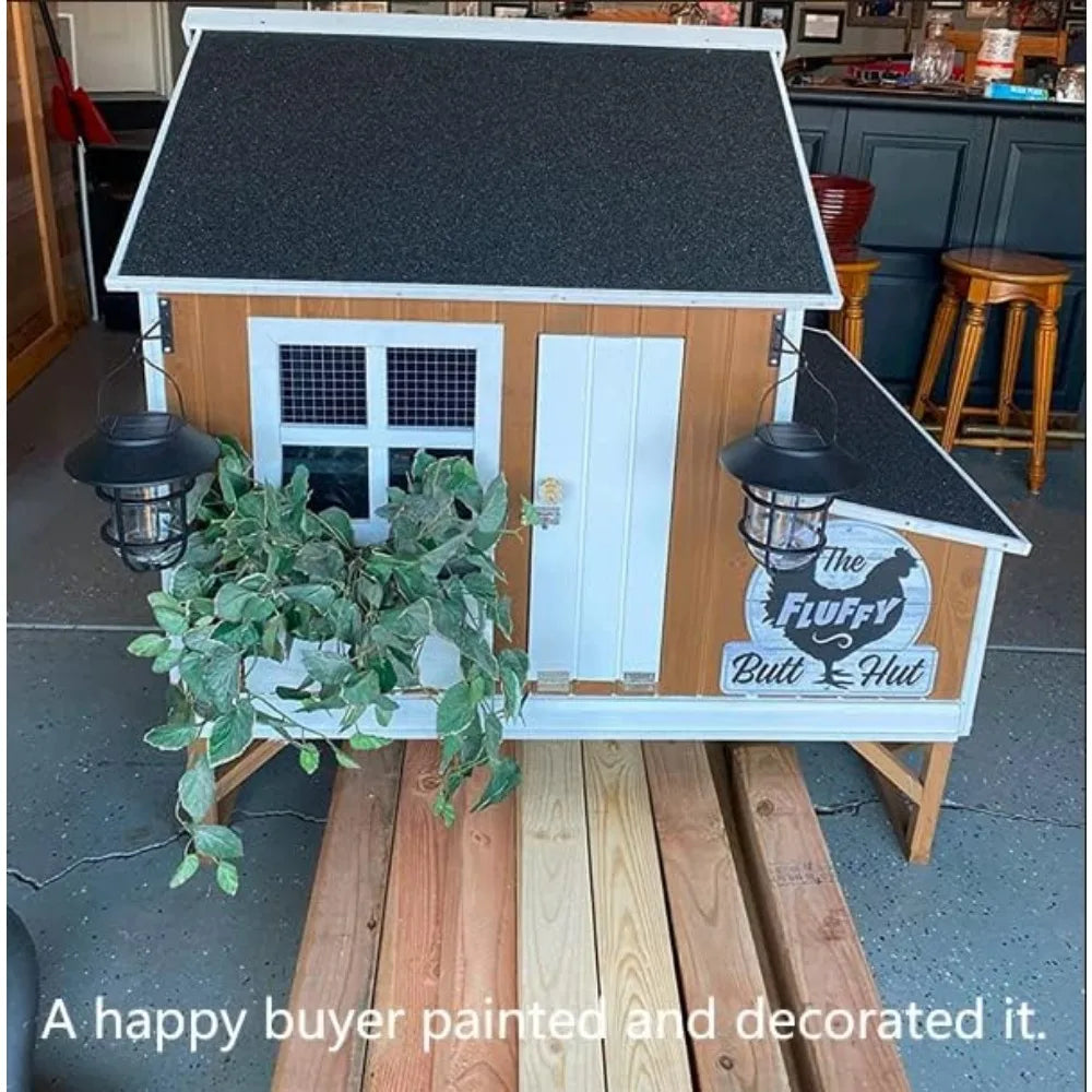 Deluxe Wood Chicken Coop for 4 to 8 Hens with Nesting Boxes