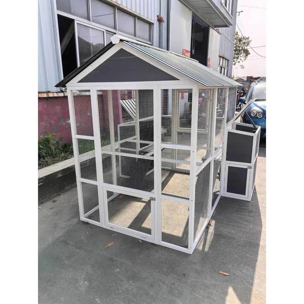 Extra Large Wooden Chicken Coop With 2 Nesting Boxes