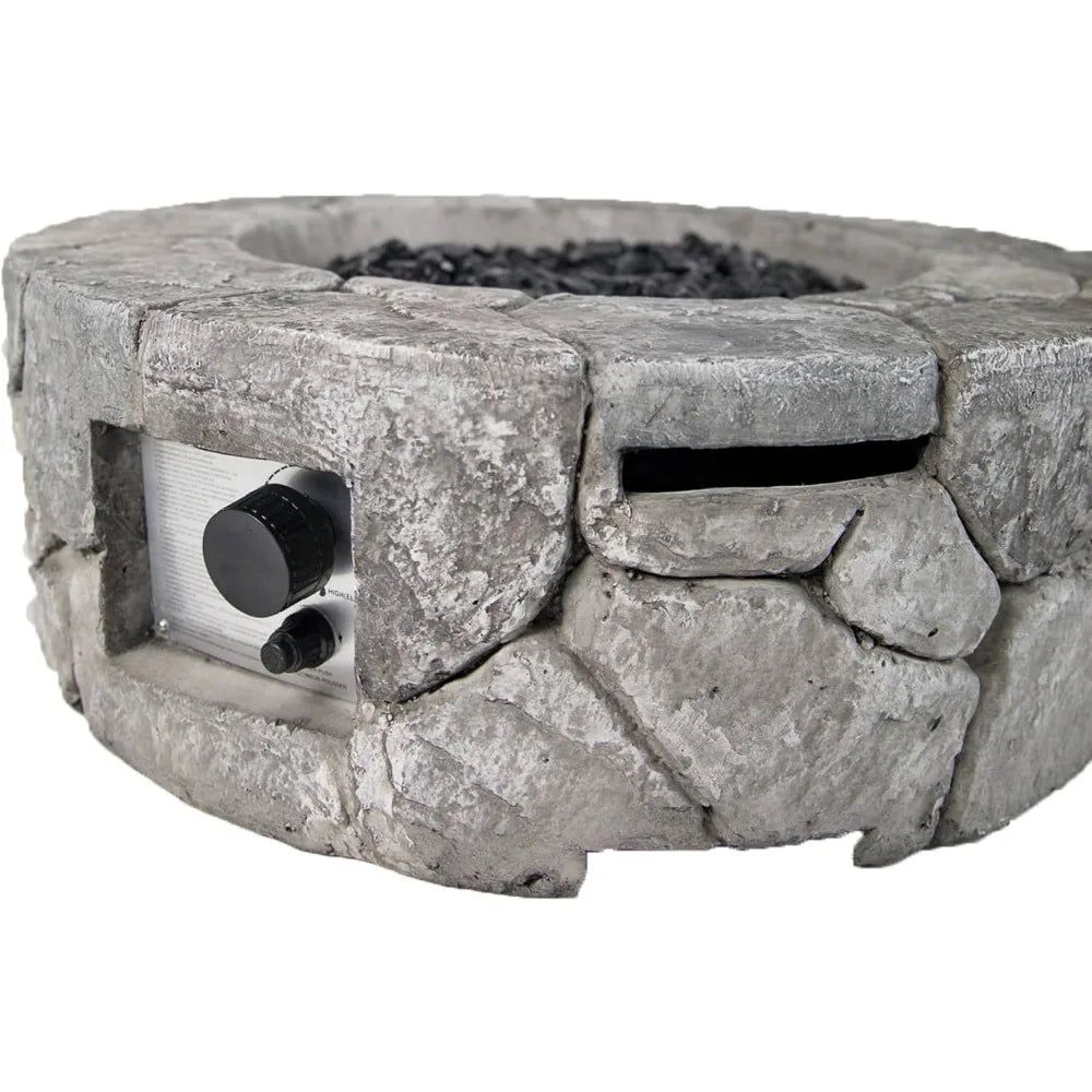 Edinburgh Propane Fire Pit Table 40,000 BTU Crystals Included MGO Construction