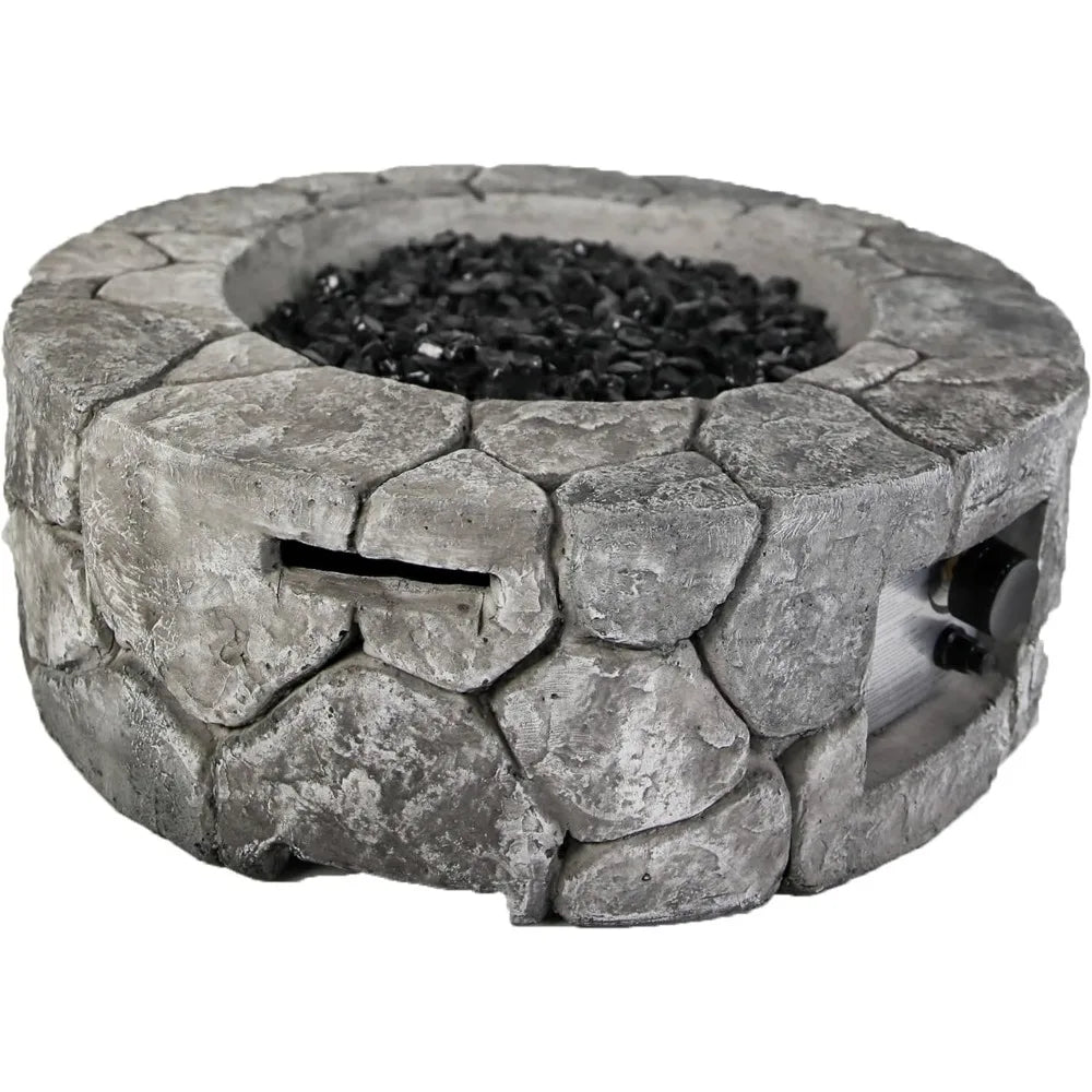 Edinburgh Propane Fire Pit Table 40,000 BTU Crystals Included MGO Construction