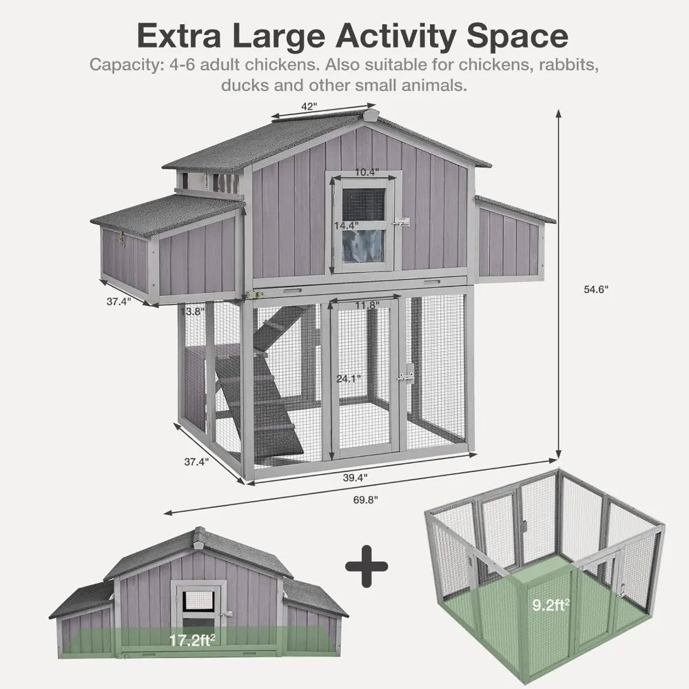 Large Chicken Coop Foldable Design For Easy Outdoor Setup