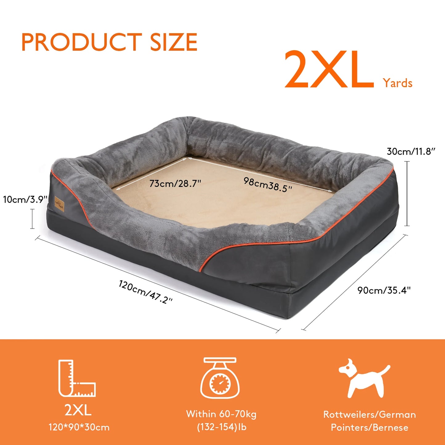 Large Hypoallergenic Dog Bed With Warm Fleece Waterproof
