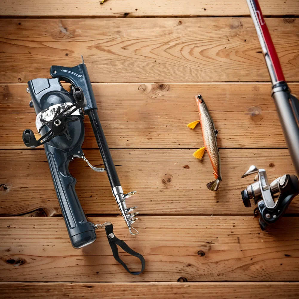 Telescopic Folding Fishing Rod With Reel Carbon Fiber