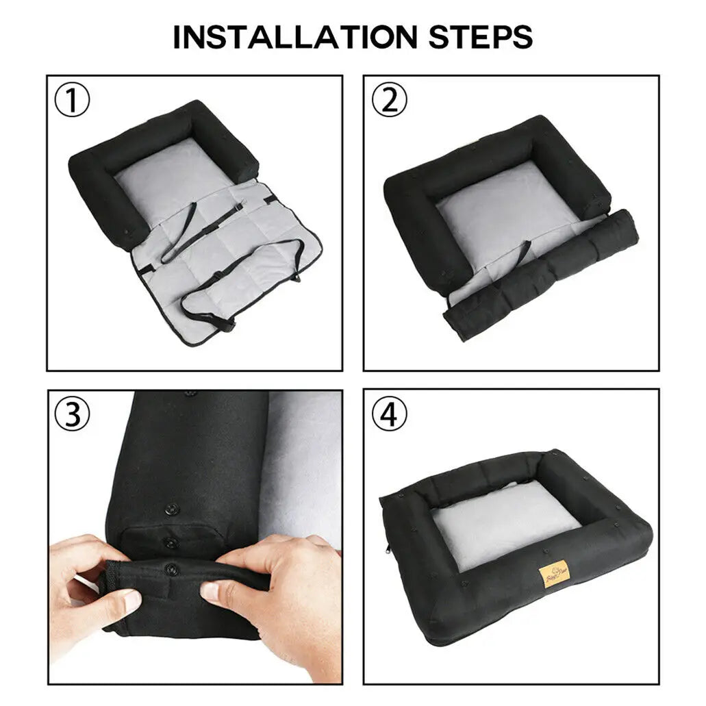 Waterproof Dog Car Seat Bed With Pad Cover 3 Flexible Sizes