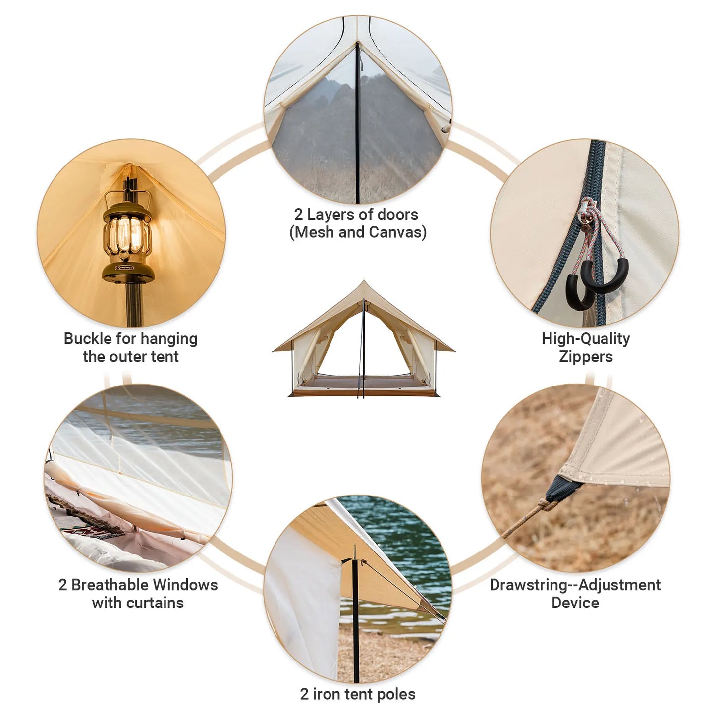 KingCamp 2-In-1 Camping Tent Canopy And Mesh Cabin