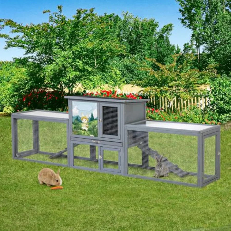 Guangdong Rabbit Hutch Outdoor 2 Tier Bunny Cage For Pets