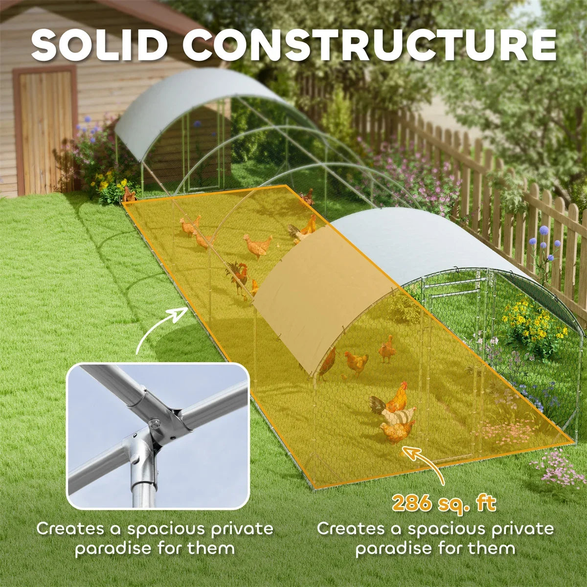 Metal Chicken Coop Small Animal Cage Large Ferret Accessories Rabbit House Galvanized Steel Structure