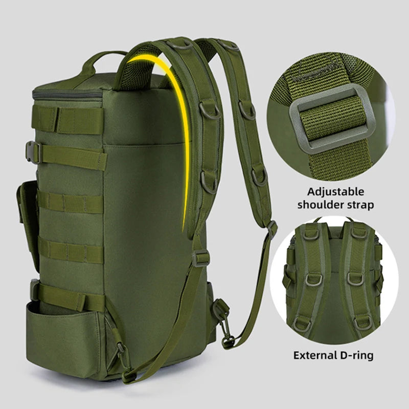 Scione Tactical Fishing Backpack With Rod Holders And Storage