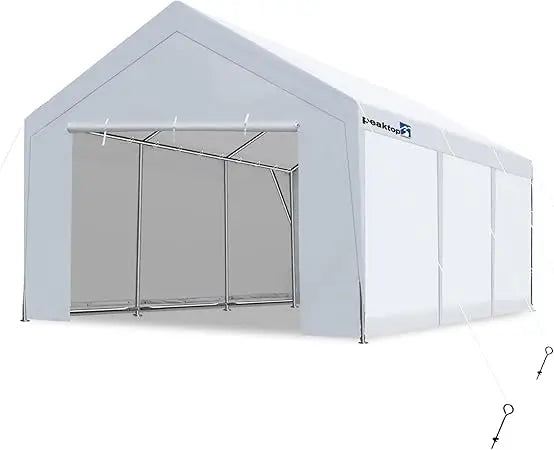 12x20 Feet Heavy Duty Carport With Removable Sidewalls