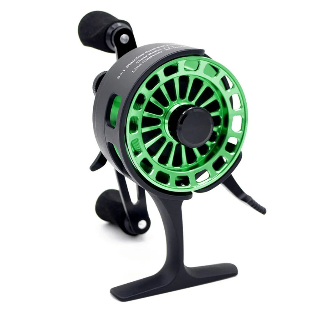 CAMEKOON Metal Ice Fishing Reel With Four Bearings Magnetic Drag