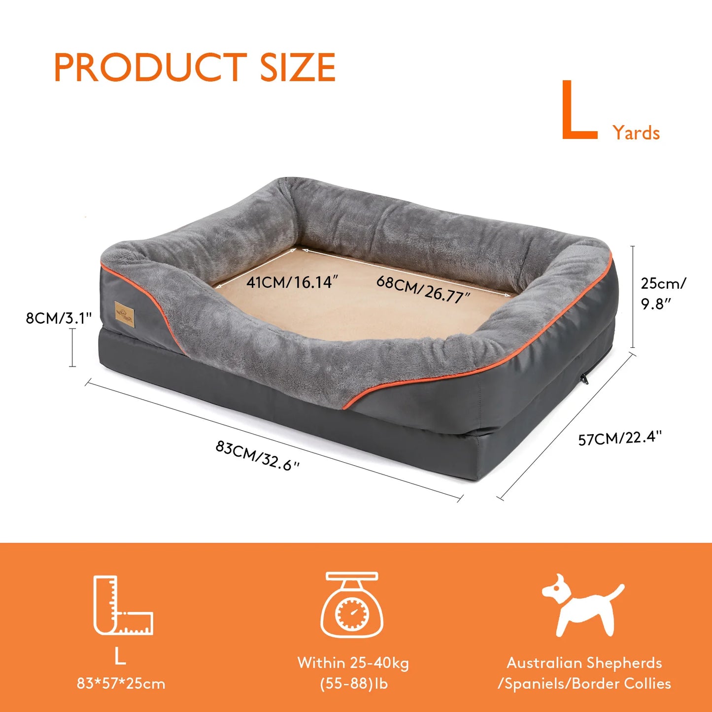Large Hypoallergenic Dog Bed With Warm Fleece Waterproof