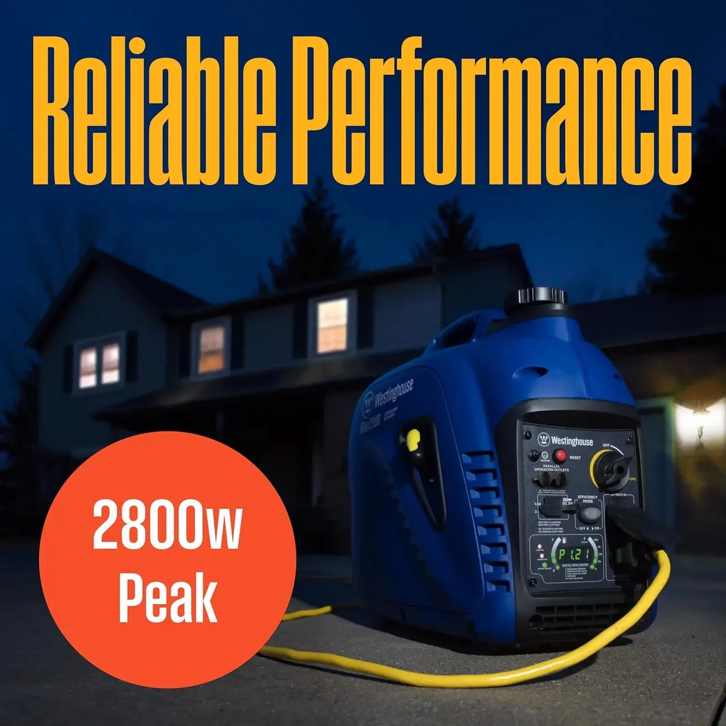 Outdoor Power Equipment 2800 Peak Watt Super Quiet Lightweight Portable Inverter Generator Gas Powered Parallel Capable Long Run Time