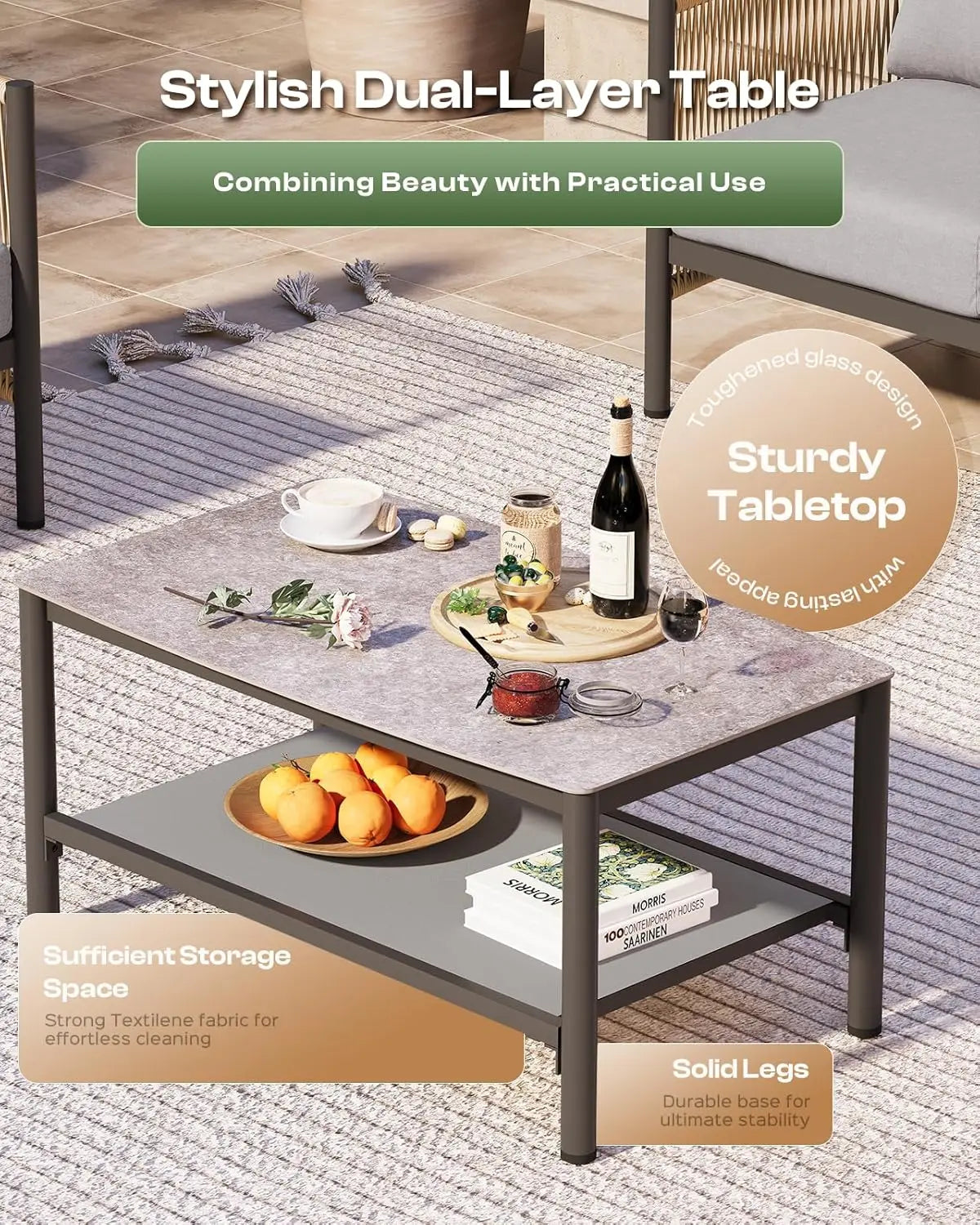 Aluminum Outdoor Patio Furniture Set 4 Piece Sectional