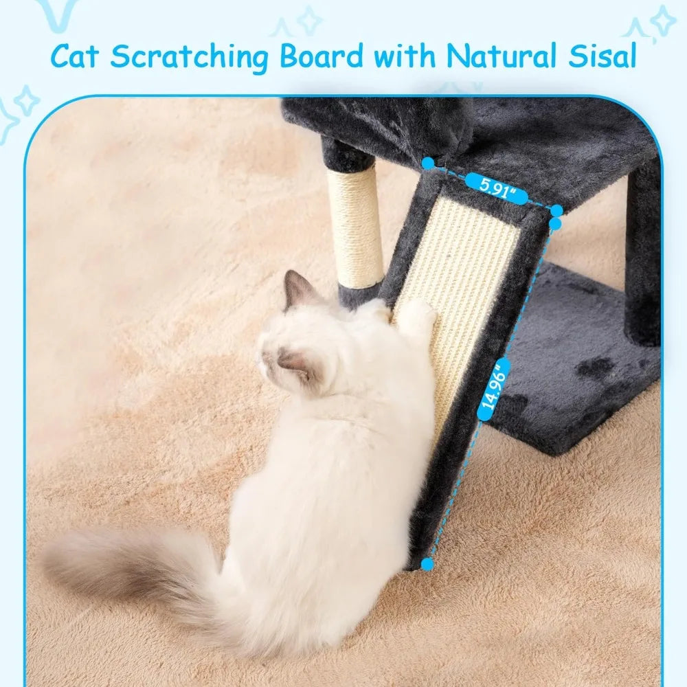 Hey Brother Cat Tree Multi Level 42 Inch Indoor Cat Tower