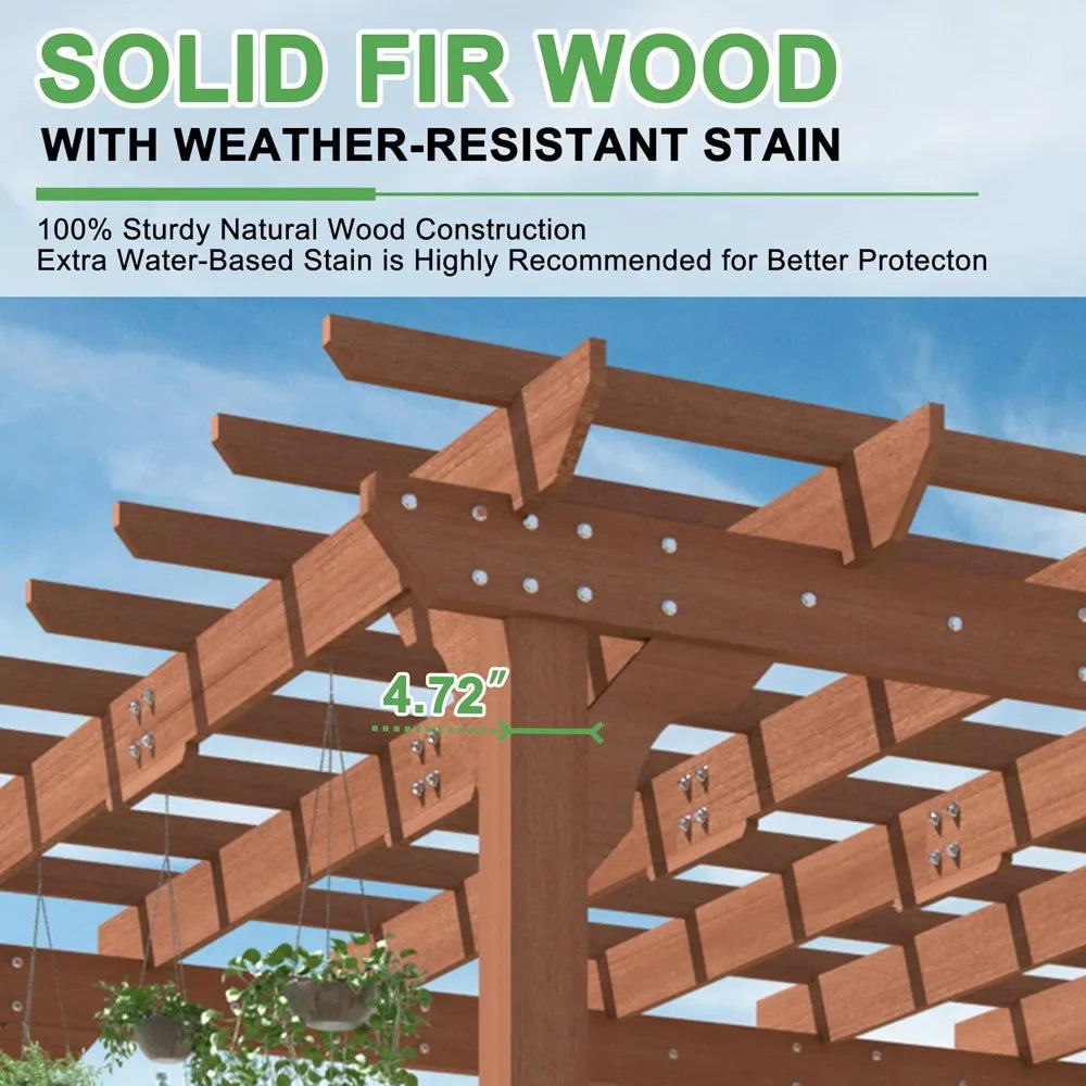 Wooden Pergola Kit With Stakes Weather Resistant Outdoor Structure